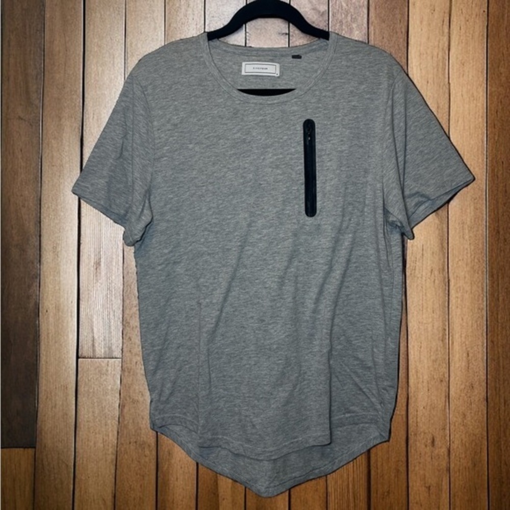 FIVE FOUR Australian Men Medium Tall Zipper Pocket Accent Short Sleeve T Shirt‎